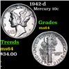 Image 1 : 1942-d Mercury Dime 10c Grades Choice Unc