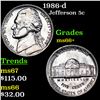 Image 1 : 1986-d Jefferson Nickel 5c Grades GEM++ Unc
