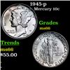 Image 1 : 1945-p Mercury Dime 10c Grades GEM+ Unc