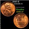 Image 1 : 1947-d Lincoln Cent 1c Grades GEM Unc RD