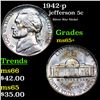 Image 1 : 1942-p Jefferson Nickel 5c Grades GEM+ Unc
