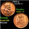 Image 1 : 1955-p Lincoln Cent 1c Grades Gem+ Unc RD