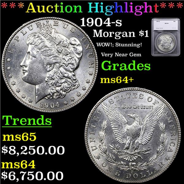 ***Auction Highlight*** 1904-s Morgan Dollar $1 Graded ms64+ By SEGS (fc)