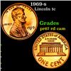 Image 1 : Proof 1969-s Lincoln Cent 1c Grades Gem++ Proof Red Cameo