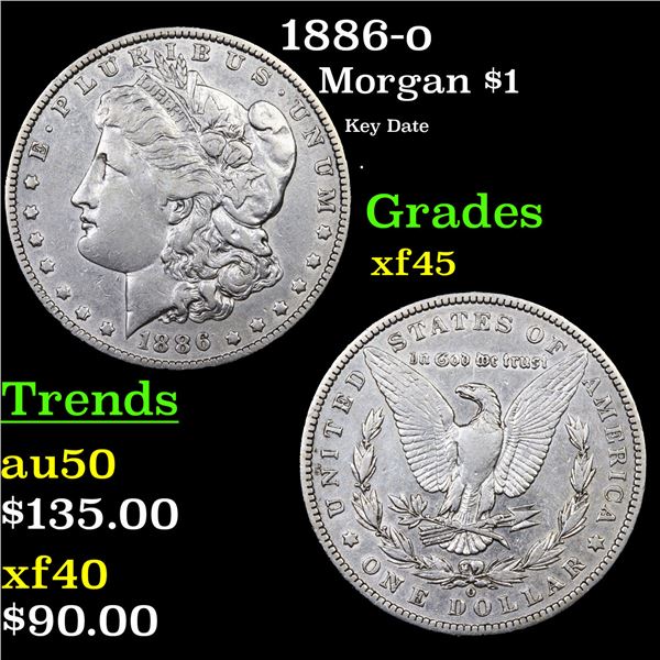1886-o Morgan Dollar $1 Grades xf+