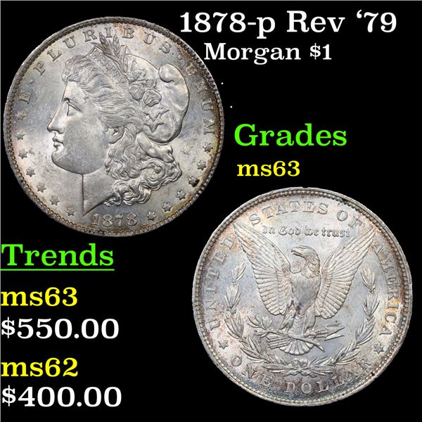 1878-p Rev '79 Morgan Dollar $1 Grades Select Unc