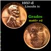 Image 1 : 1957-d Lincoln Cent 1c Grades Gem+ Unc RD