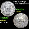Image 1 : 1936 Albany Old Commem Half Dollar 50c Graded ms66 BY SEGS