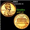 Image 1 : Proof 1962 Lincoln Cent 1c Grades Gem++ Proof Red