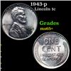 Image 1 : 1943-p Lincoln Cent 1c Grades GEM+ Unc