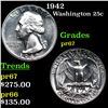 Image 1 : Proof 1942 Washington Quarter 25c Grades GEM++ Proof