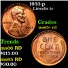 Image 1 : 1953-p Lincoln Cent 1c Grades Gem+ Unc RD