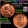 Image 1 : ***Auction Highlight*** 1954-p Lincoln Cent TOP POP! 1c Graded ms67 rd BY SEGS (fc)