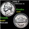 Image 1 : 1986-d Jefferson Nickel 5c Grades GEM++ Unc