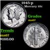 Image 1 : 1945-p Mercury Dime 10c Grades GEM++ Unc
