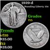 Image 1 : 1929-d Standing Liberty Quarter 25c Grades f+