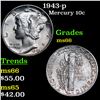 Image 1 : 1943-p Mercury Dime 10c Grades GEM+ Unc