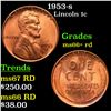 Image 1 : 1953-s Lincoln Cent 1c Grades GEM++ RD