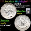 Image 1 : ***Auction Highlight*** 1932-d Washington Quarter 25c Graded ms64 BY SEGS (fc)