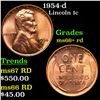 Image 1 : 1954-d Lincoln Cent 1c Grades GEM++ RD
