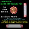 Image 1 : Shotgun Lincoln 1c roll, 1964-d 50 pcs Bank Wrapper.