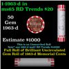 Image 1 : Shotgun Lincoln 1c roll, 1963-d 50 pcs Bank Wrapper.