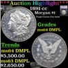 Image 1 : ***Auction Highlight*** 1891-cc Morgan Dollar $1 Graded ms64 DMPL BY SEGS (fc)