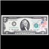 Image 2 : 1976 $2 Federal Reserve Note 1st Day of Issue, with Stamp Grades Gem+ CU