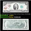 Image 1 : 1976 $2 Federal Reserve Note 1st Day of Issue, with Stamp Grades Gem CU