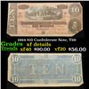 Image 1 : 1864 $10 Confederate Note, T68 Grades xf details