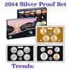 Image 1 : 2014 United States Silver Proof Set 14 Coins Inside With Original Box And COA