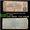 Image 1 : 1864 $5 Confederate Note, T69 Grades vf+