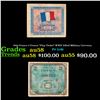 Image 1 : 1944 France 2 Francs "Flag Ticket" WWII Allied Military Currency Grades Choice AU/BU Slider