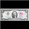 Image 2 : 1976 $2 Federal Reserve Note 1st Day of Issue, with Stamp Grades Choice AU/BU Slider