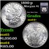 Image 1 : 1890-p Morgan Dollar $1 Graded ms64+ BY SEGS