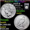 Image 1 : ***Auction Highlight*** 1923-d Peace Dollar $1 Grades Choice+ Unc By SEGS (fc)