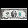Image 2 : 1976 $2 Green Seal Federal Reseve Note Grades Gem CU