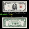Image 1 : 1963 $5 Red seal United States Note Grades vf++
