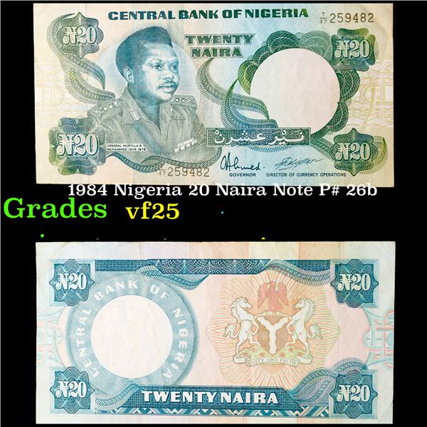 1984 Nigeria 20 Naira Note P# 26b Grades vf+