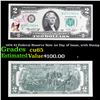 Image 1 : 1976 $2 Federal Reserve Note 1st Day of Issue, with Stamp Grades Gem CU