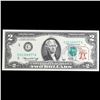 Image 2 : 1976 $2 Federal Reserve Note 1st Day of Issue, with Stamp Grades Gem CU