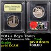 Image 1 : Proof 2017-s Boys Town Modern Commem Half Dollar 50c Graded GEM++ Proof Deep Cameo By USCG