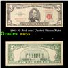 Image 1 : 1963 $5 Red seal United States Note Grades Select AU