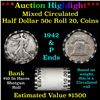 Image 1 : ***Auction Highlight*** Bank 50c Shotgun Roll $10 Halves 20 Coins in an old bank wrapper p Franklin 
