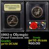 Image 1 : Proof 1992-s Olympic Modern Commem Half Dollar 50c Graded GEM++ Proof Deep Cameo By USCG
