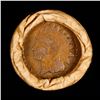 Image 2 : Mixed small cents 1c orig shotgun roll, 1919-s Wheat Cent, 1898 Indian Cent other end, Brinks Wrappe