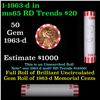 Image 1 : Shotgun Lincoln 1c roll, 1963-d 50 pcs Bank Wrapper.