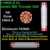 Image 1 : Shotgun Lincoln 1c roll, 1962-d 50 pcs Bank Wrapper.