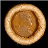 Image 2 : Mixed small cents 1c orig shotgun roll, 1918-d Wheat Cent, 1893 Indian Cent other end, Brinks Wrappe