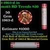 Image 1 : Shotgun Lincoln 1c roll, 1963-d 50 pcs Bank Wrapper.